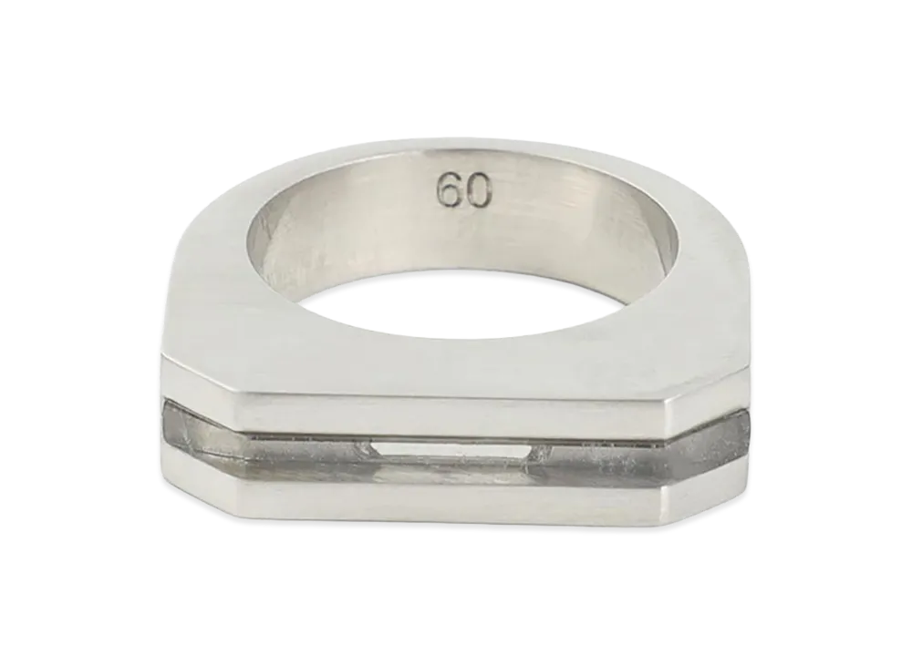 Rick Owens Crystal Hollywood Ring "Silver"