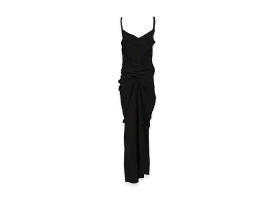Rick Owens Women's Strutter Draped Dress Heavy Cady "Black"