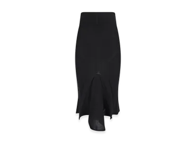Rick Owens Women's Asymmetrical Midi Skirt In Wool "Black"