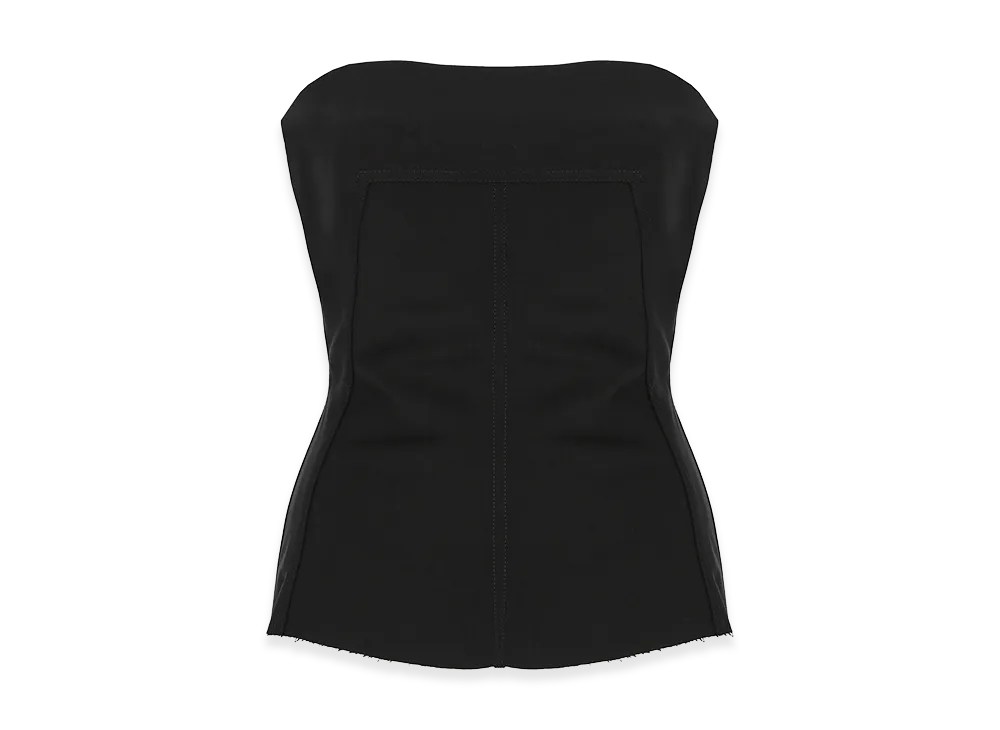 Rick Owens Women's Wool Crepe Bustier Top "Black"