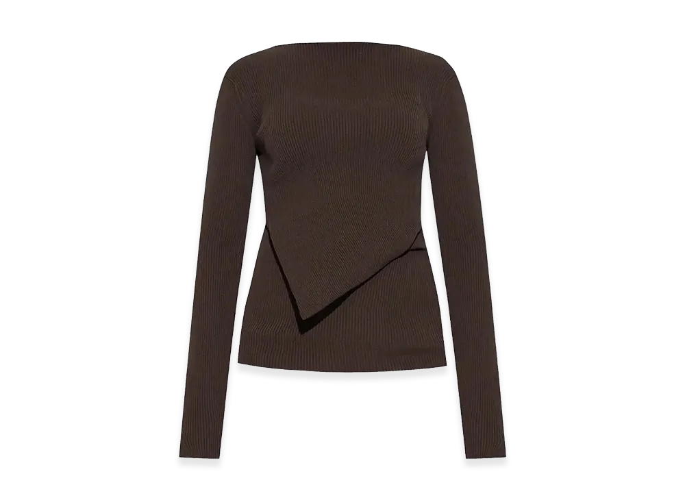 Rick Owens Women's Ribbed Knit Sweater "Taupe"