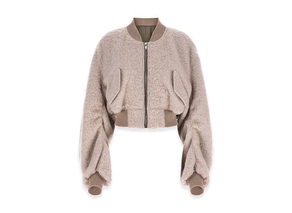 Rick Owens Women's Secchia Cropped Flight Bomber Jacket "Rose"