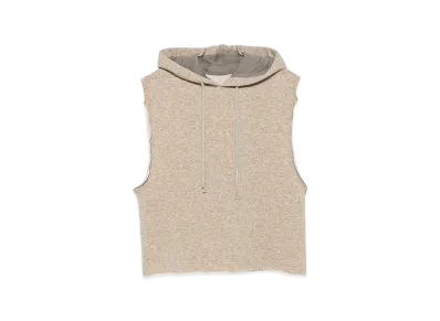 Rick Owens Jackets Sleeveless Hoodie Vest "Beige"