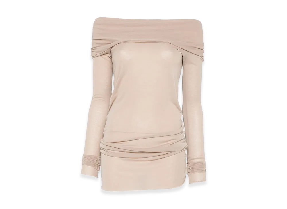 Rick Owens Women's Draped Off-Shoulder Top
"Beige"