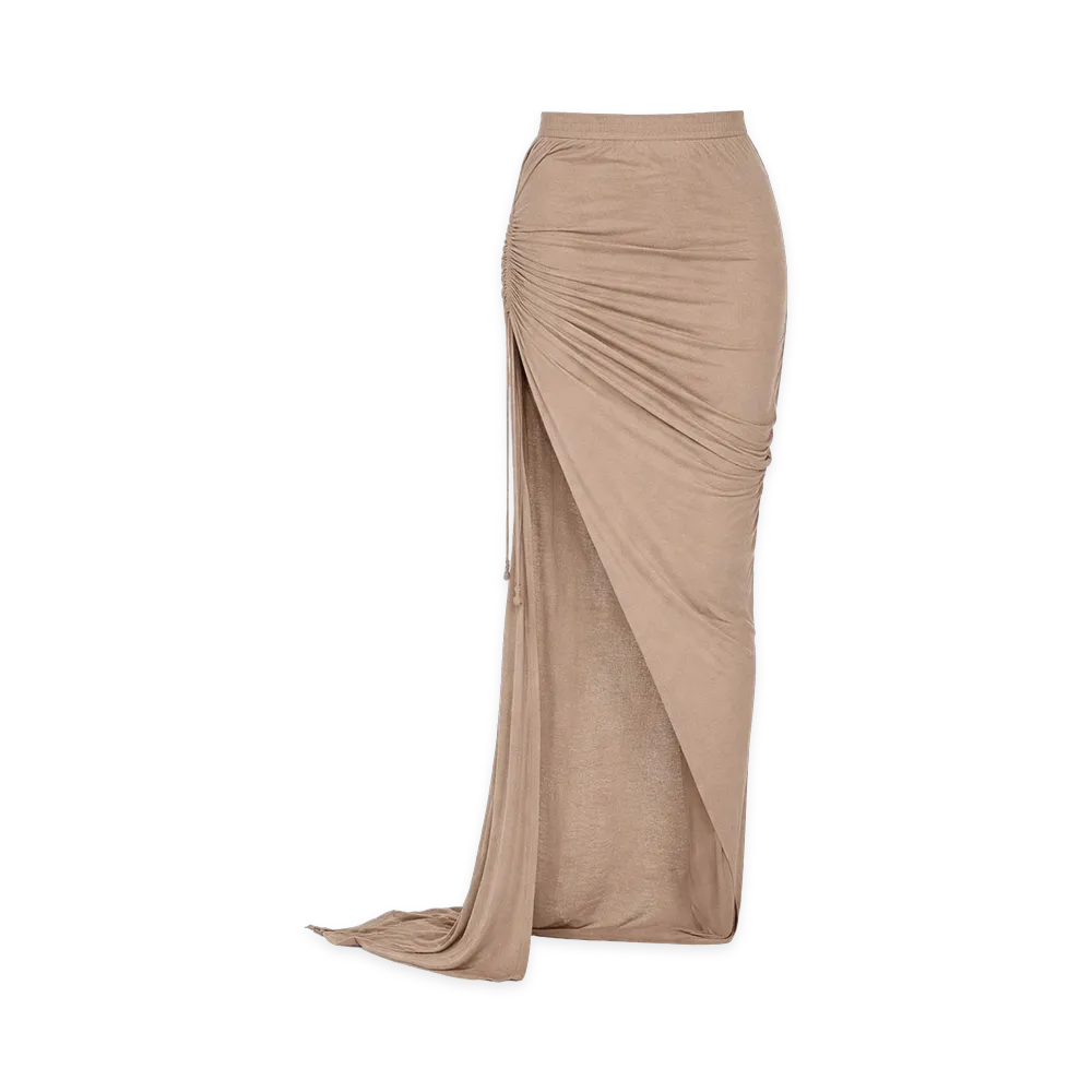 Rick Owens Women's Long Skirt With Slit "Beige"