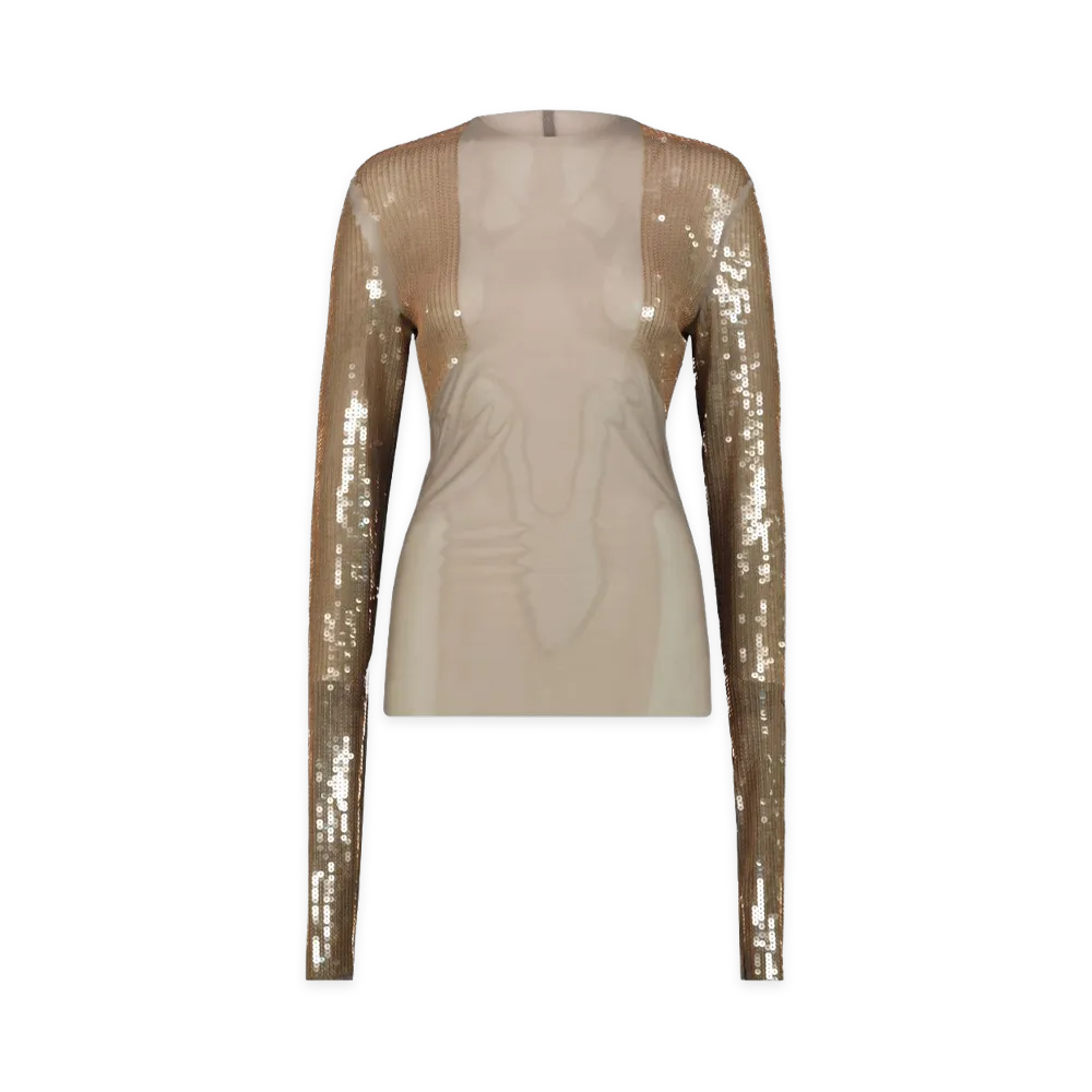 Rick Owens Women's Long Sleeve T-Shirts "Beige"