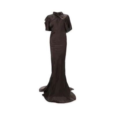 Rick Owens Women's Long Seb Gown Dress "Brown"