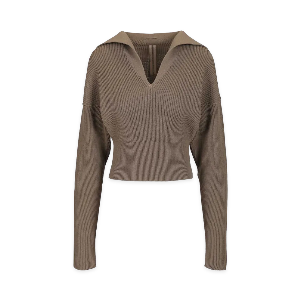 Rick Owens Women's Cropped Sweater "Beige"