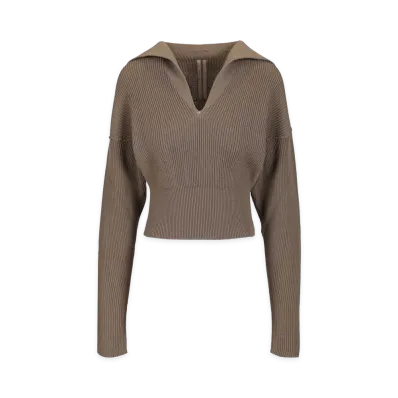 Rick Owens Women's Cropped Sweater "Beige"