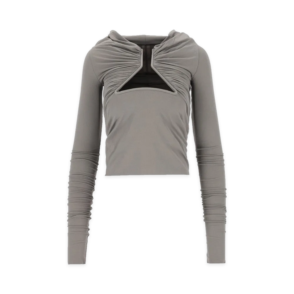 Rick Owens Women's Prong Long-Sleeve Top "Steel"