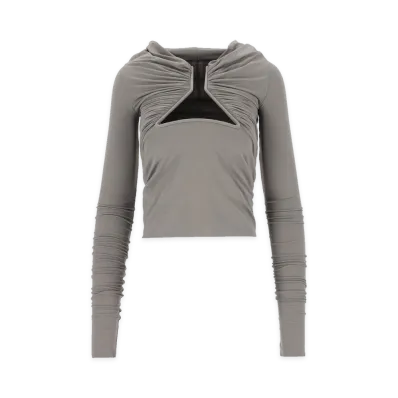 Rick Owens Women's Prong Long-Sleeve Top "Steel"
