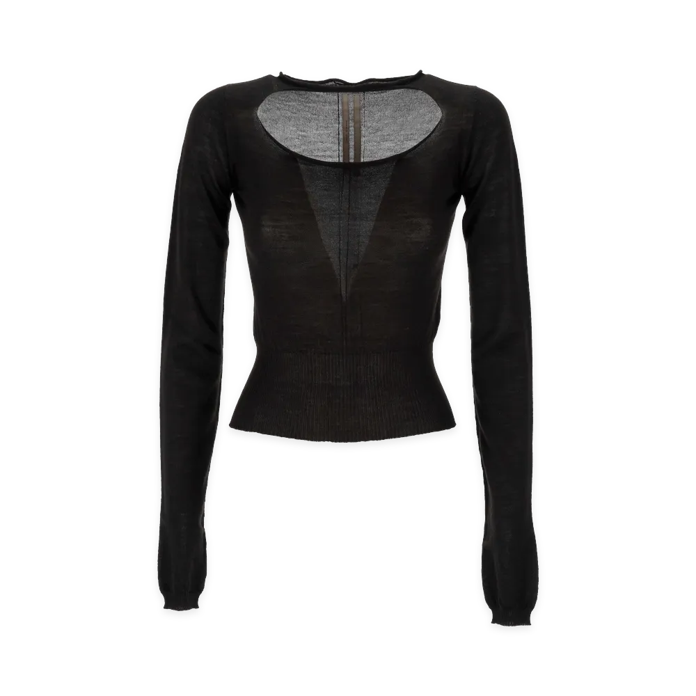 Rick Owens Women's Long Sleeve T-Shirts "Black"