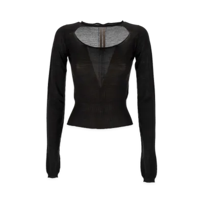Rick Owens Women's Long Sleeve T-Shirts "Black"