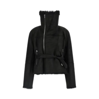 Rick Owens Women's cropped Flight Jacket "Black"