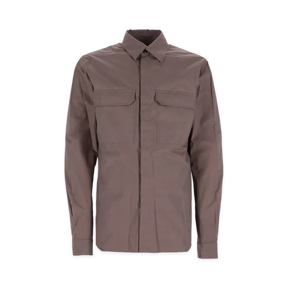 Rick Owens Camicia Work In Popeline "Brown"