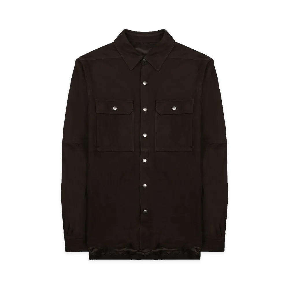 Rick Owens Giacca In Pelle Outershirt "Brown"