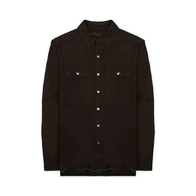 Rick Owens Giacca In Pelle Outershirt "Brown"