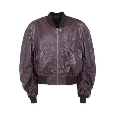 Rick Owens Secchia Flight Padded Leather Jacket "Gray"