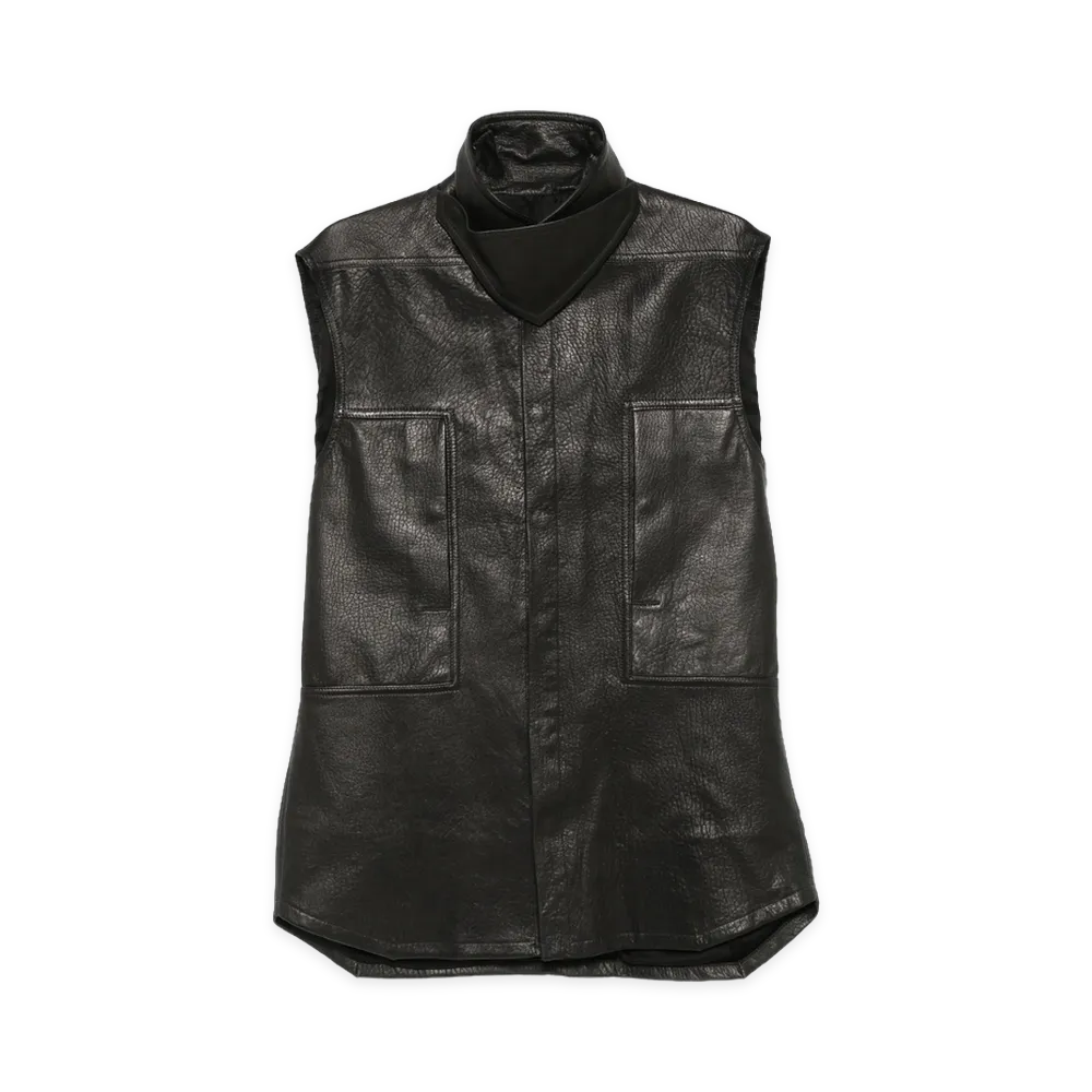 Rick Owens Leather Shirt "Black"