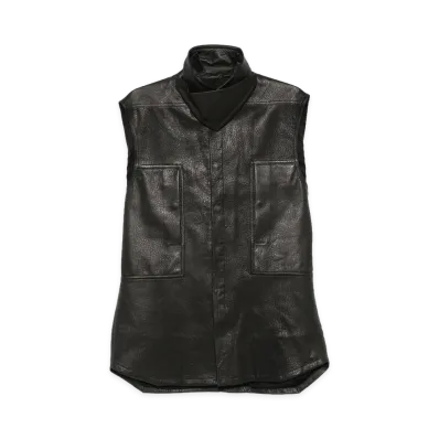 Rick Owens Leather Shirt "Black"