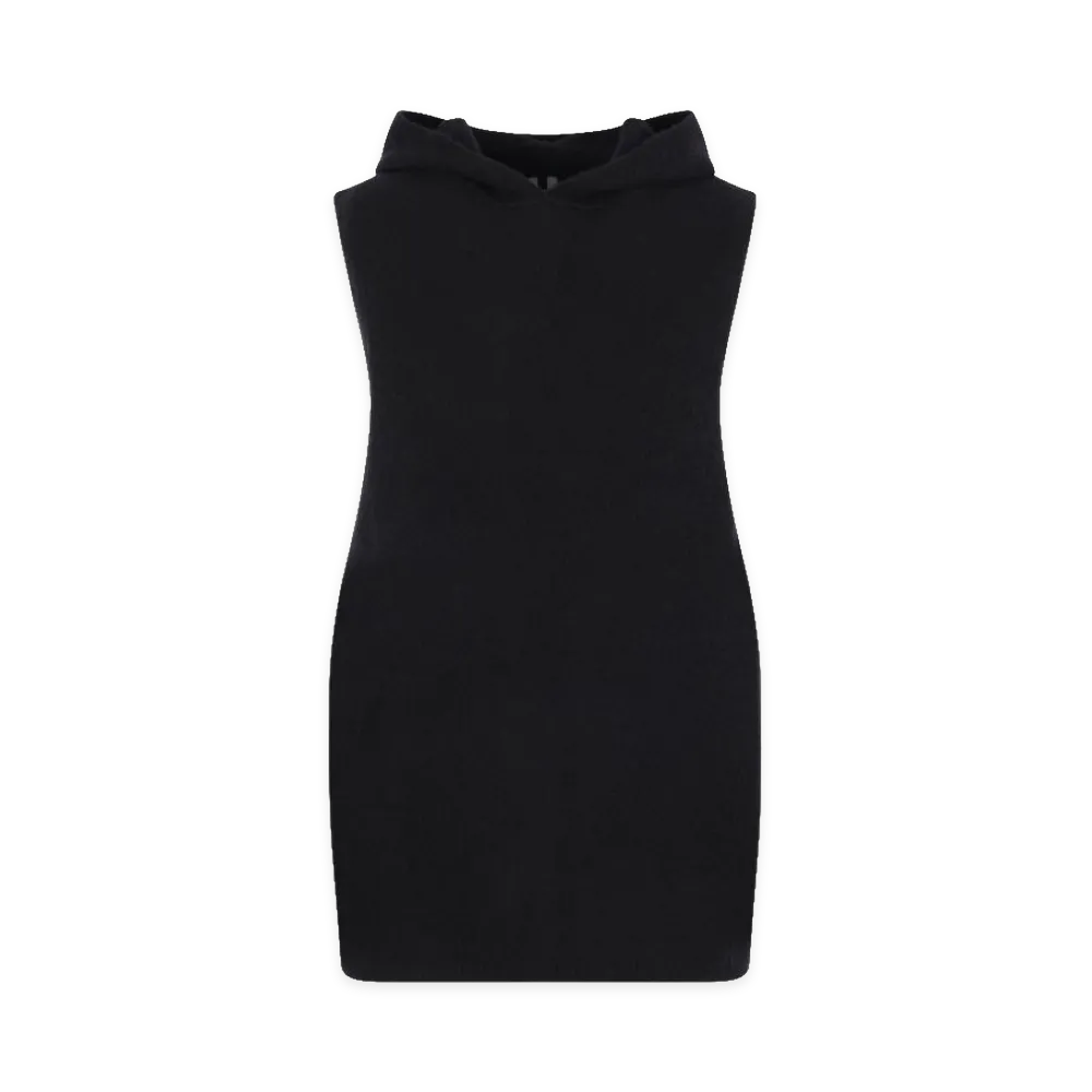 Rick Owens Top Smanicato in Maglia Di Cashmere "Black"