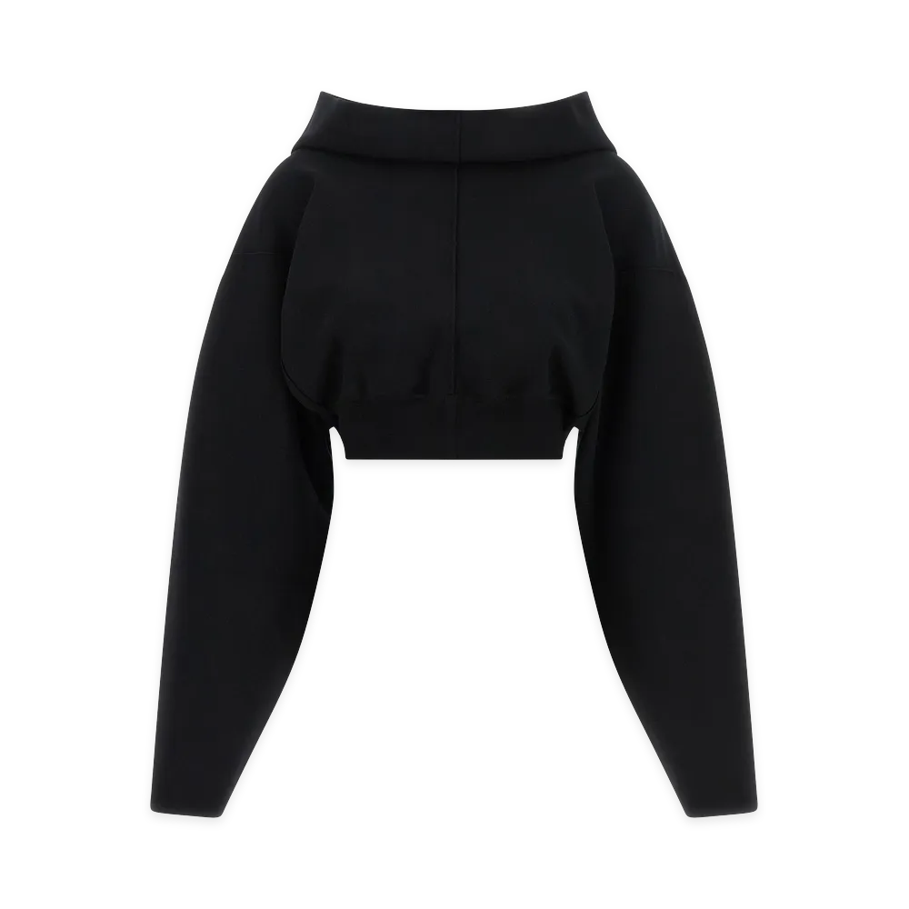 Rick Owens Women's Cropped Hoodie "Black"