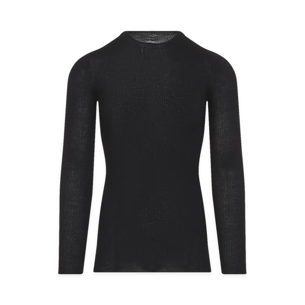 Rick Owens Ribbed Round Neck "Black"