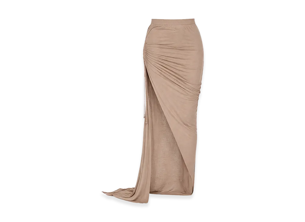 Rick Owens DRKSHDW Women's Long Skirt with Slit "Beige"