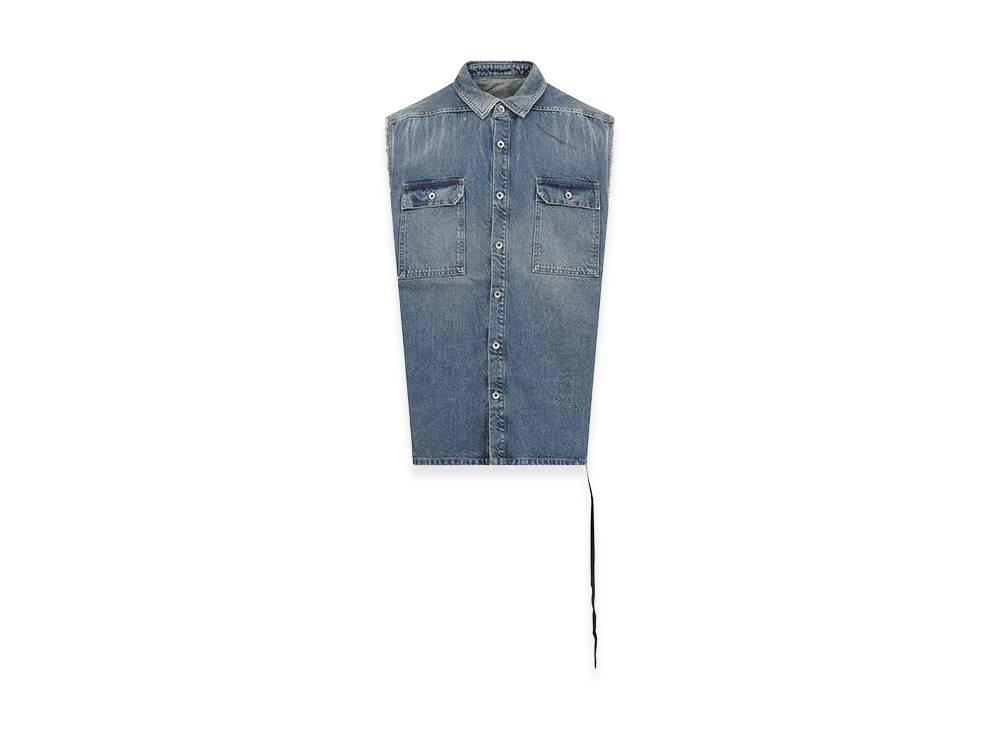 Rick Owens DRKSHDW Sleeveless Denim Jacket "Blue"