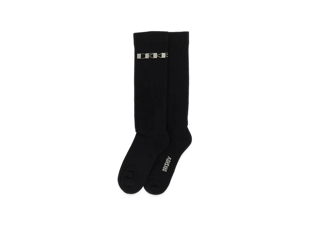 Rick Owens DRKSHDW Women's Jacquard Logo Socks "Black"