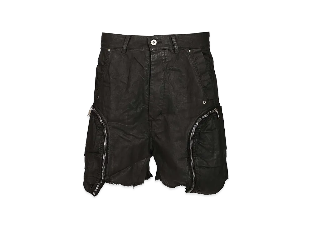 Rick Owens DRKSHDW Bauhaus Frayed Denim Shorts "Black"