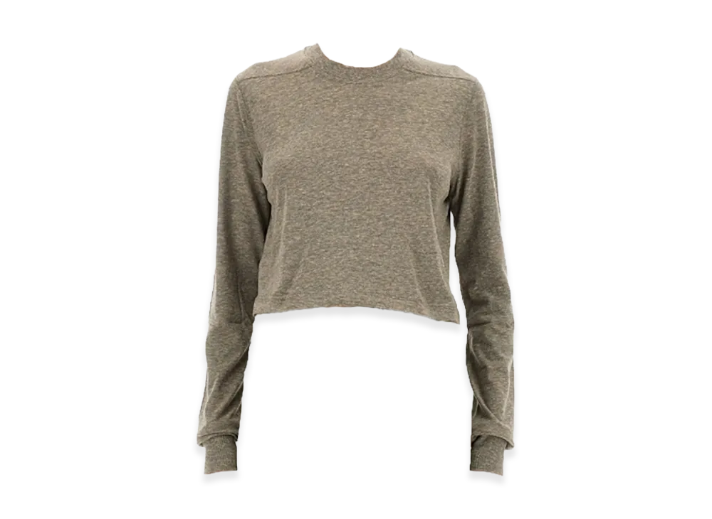 Rick Owens DRKSHDW Women's T-Shirt L/S Cropped Small Level T "Gray"