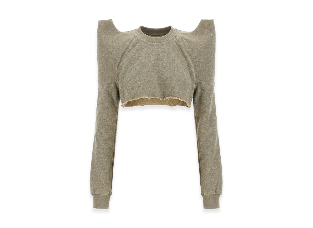 Rick Owens DRKSHDW Women's Cropped Tecsweat Sweatshirt "Gray"