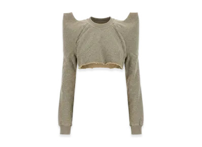 Rick Owens DRKSHDW Women's Cropped Tecsweat Sweatshirt "Gray"