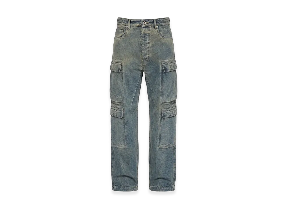Rick Owens DRKSHDW Double Cargo Jeans "Mineral Indigo"