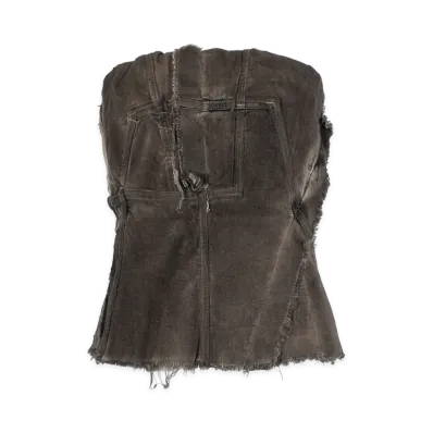 Rick Owens DRKSHDW Women's Splintered Bustier Top "Gray"