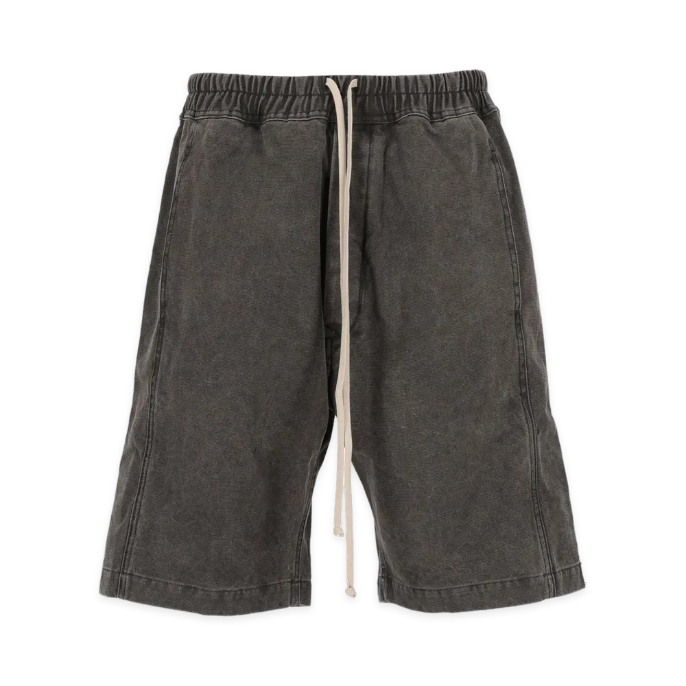 Rick Owens DRKSHDW Straight-Leg Cotton Canvas Pusher Shorts "Black"