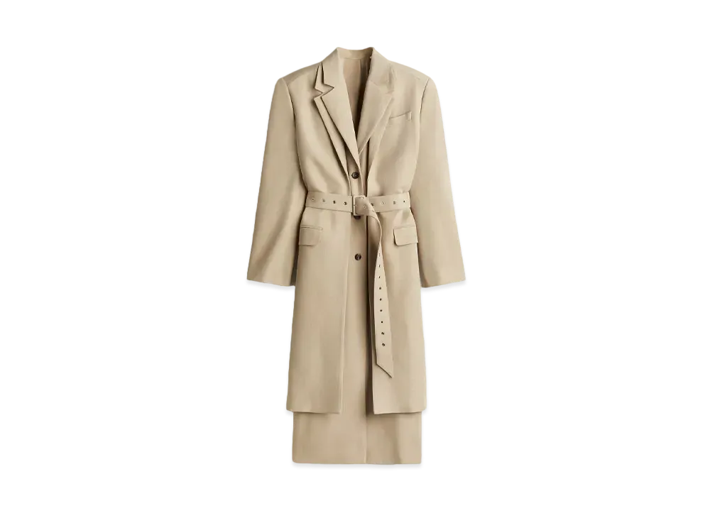rokh x H&M Wool-Blend Double-Layer Coat "Beige"