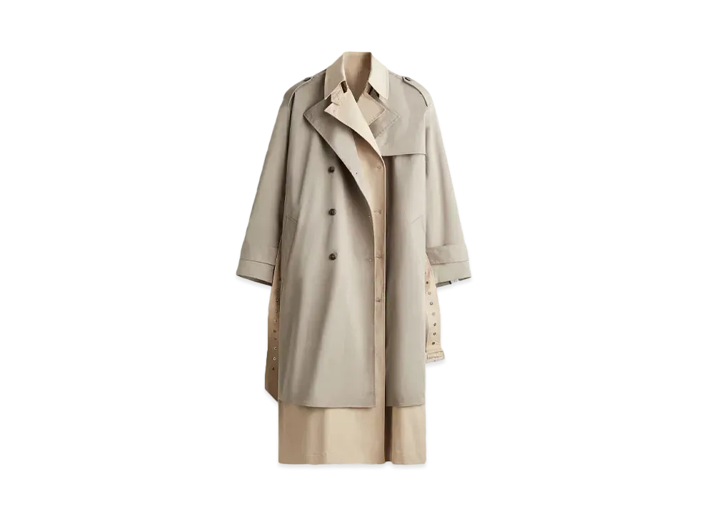 rokh x H&M Two Piece Twill Trench Coat "Beige"