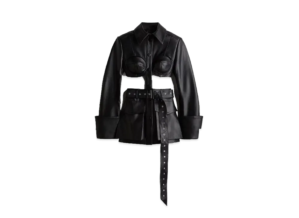 未使用品　Rokh×H＆M カットアウトレザージャケット rokh x H&M Cut-Out Leather Jacket 