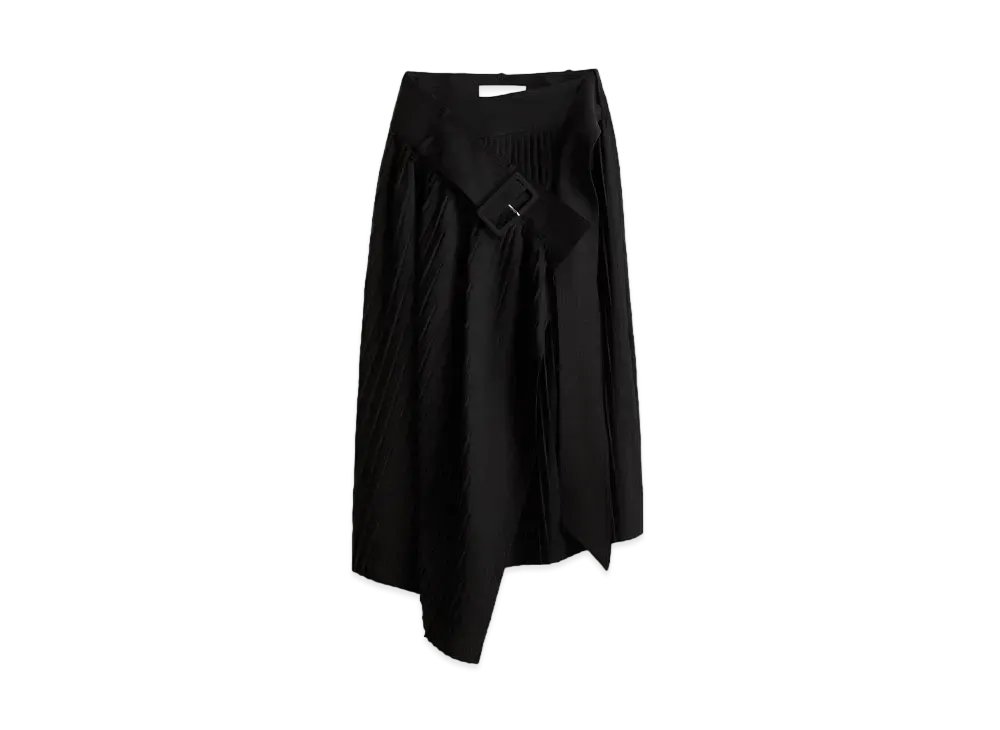 rokh x H&M Wool-Blend Belt-Detail Skirt "Black"