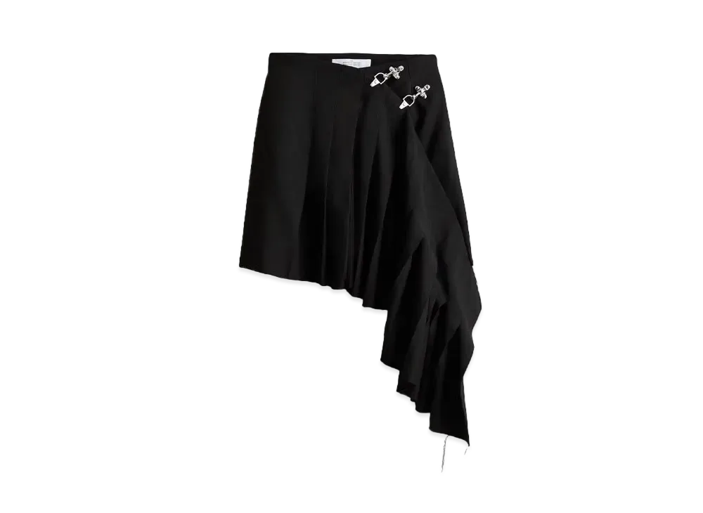 rokh x H&M Wool-Blend Asymmetric Skirt "Black"
