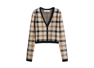 rokh x H&M Jacquard Knit Cardigan "Light Beige/Check"