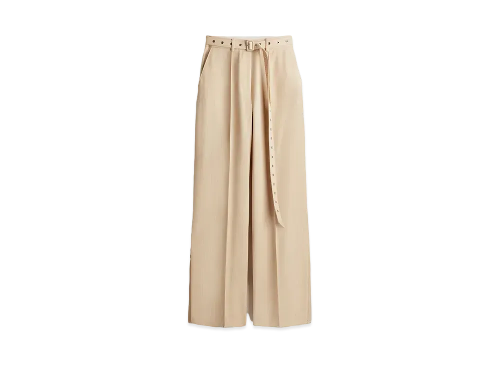 rokh x H&M Wool-Blend Belted Trousers "Beige"