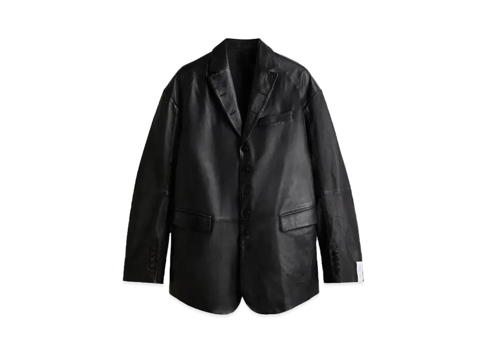 rokh x H&M Button Detail Leather Blazer 