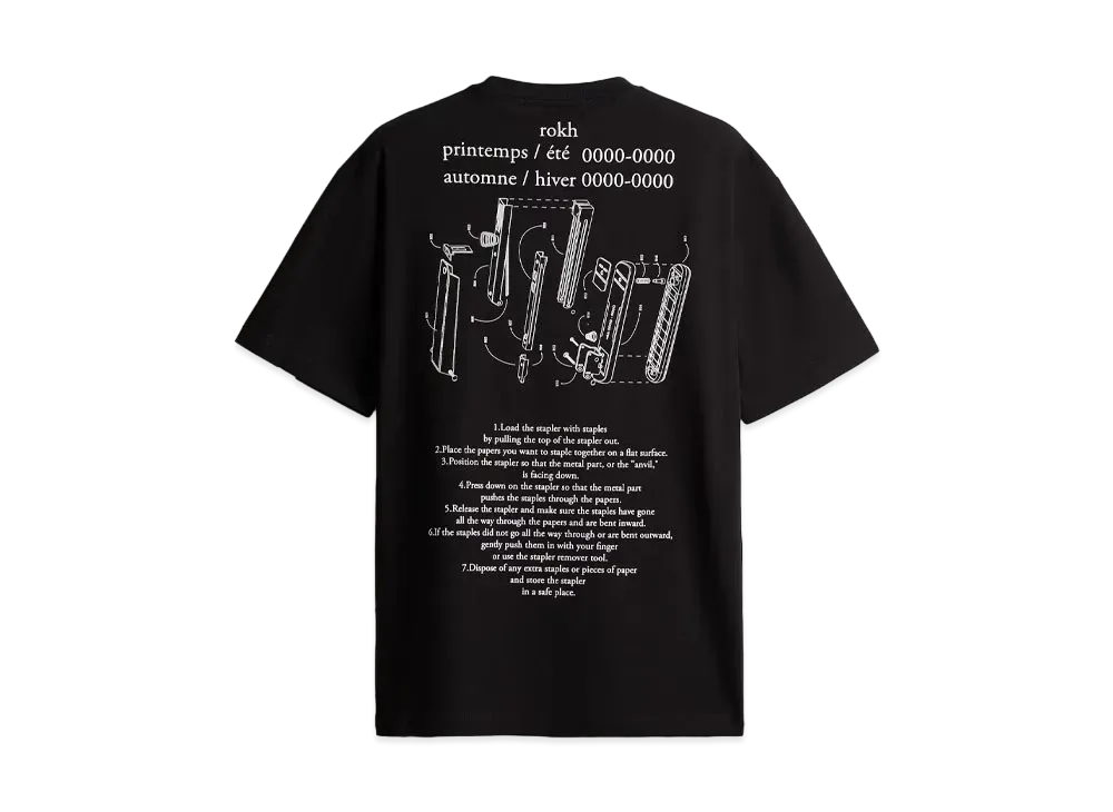 rokh x H&M Printed T-Shirt "Black/Stapler"