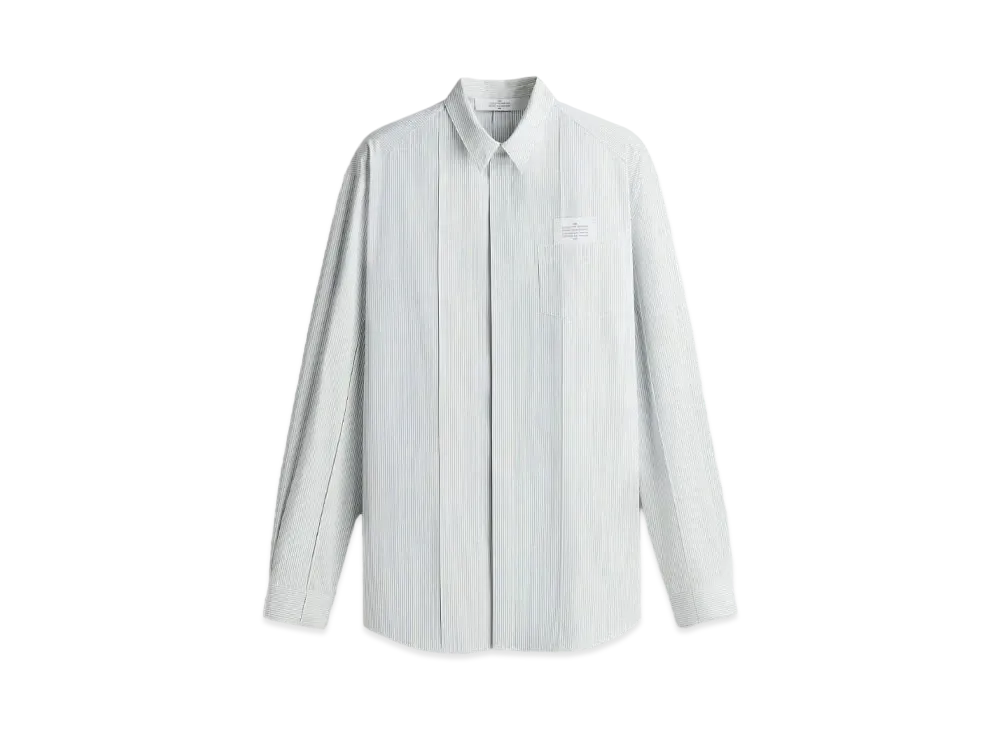 rokh x H&M Button Detail Oversized Shirt "Light Blue/Stripe"
