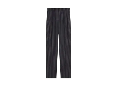 CELINE Men's Keith Pants in Striped Wool Gabardine "Navy/Craie"