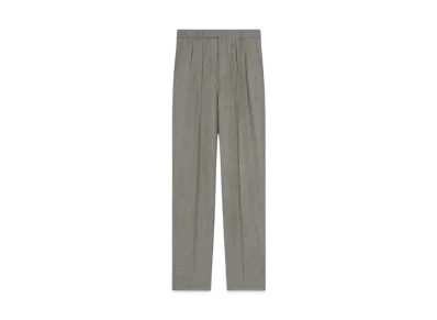 CELINE Men's Keith Pants in Striped Flannel "Beton/Anthracite"