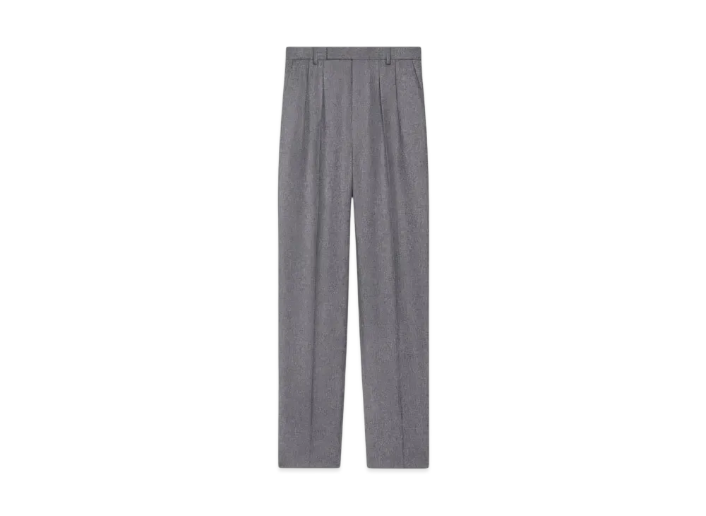 CELINE Men's Keith Pants in Cashmere Flannel "Light Grey"